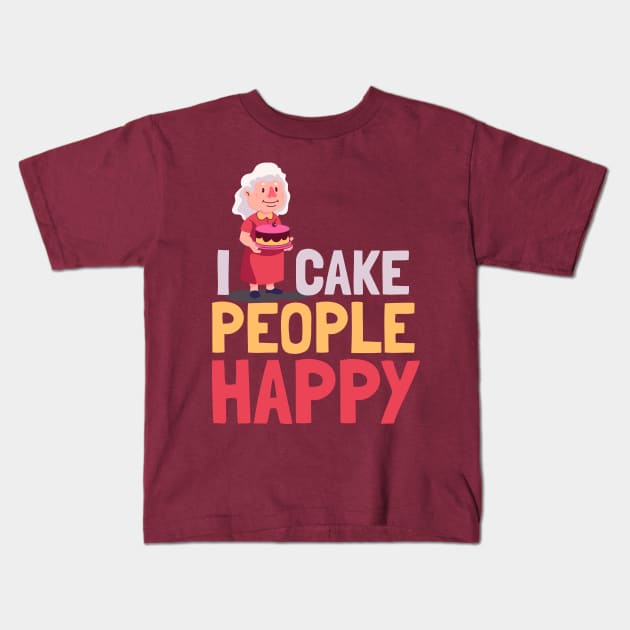 Funny and cute pastry cake grandma design for baking lovers Kids T-Shirt by emmjott